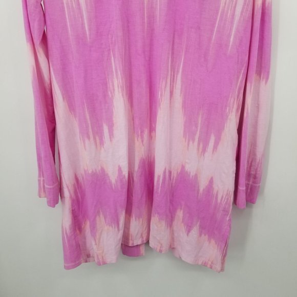 Natori Pink Tie Dye Open Front Women's Cardigan Jacket Size Small - Picture 10 of 10
